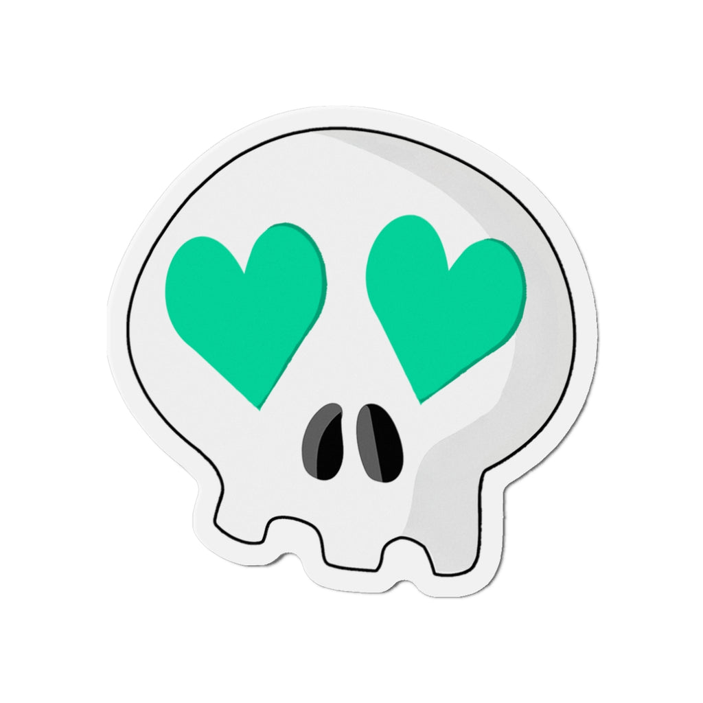Heart-Eyes Skull Magnet (Teal)
