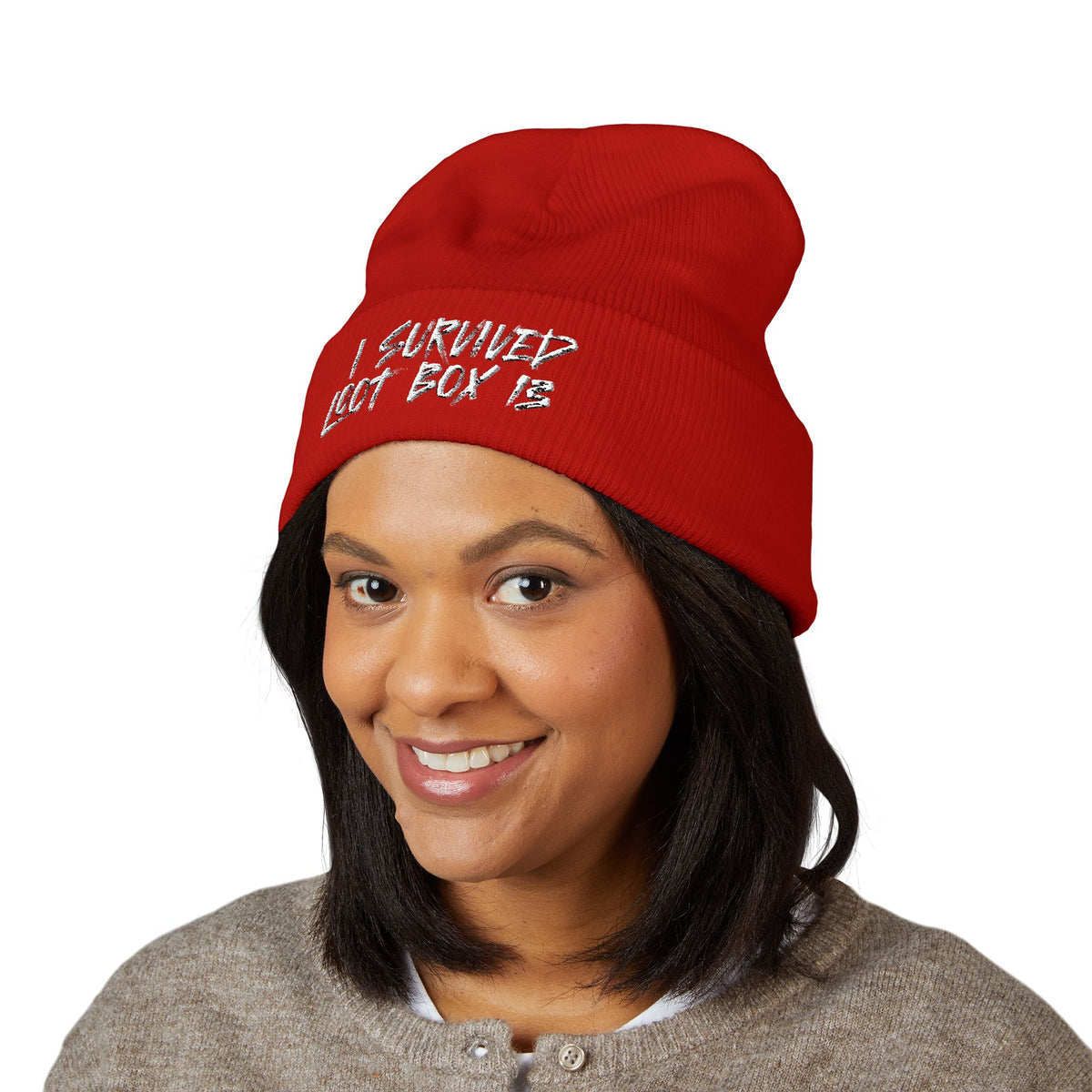 I Survived Loot Box 13 Embroidered Beanie