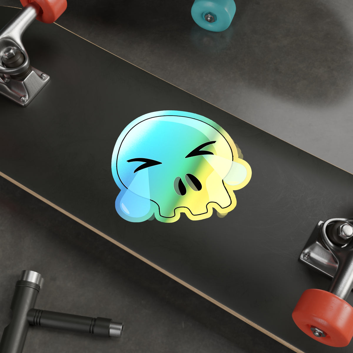 ROFL Skull Holographic Sticker