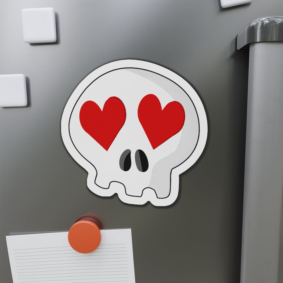 Heart-Eyes Skull Magnet