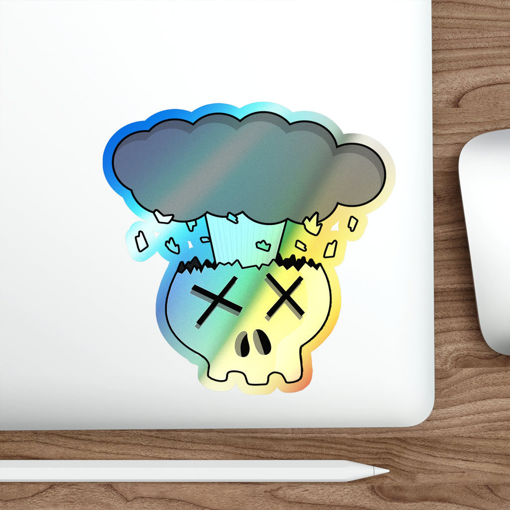 Mindblown Skull Holographic Sticker
