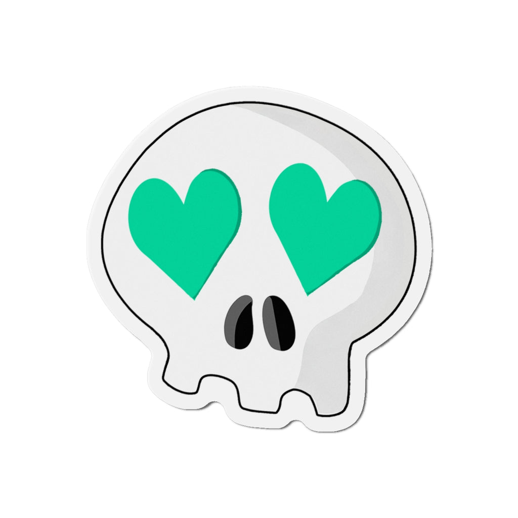 Heart-Eyes Skull Magnet (Teal)
