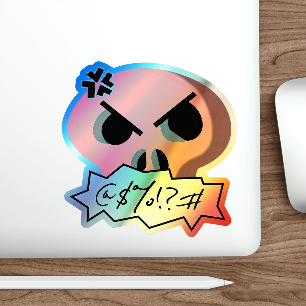 Cursing Skull Holographic Sticker