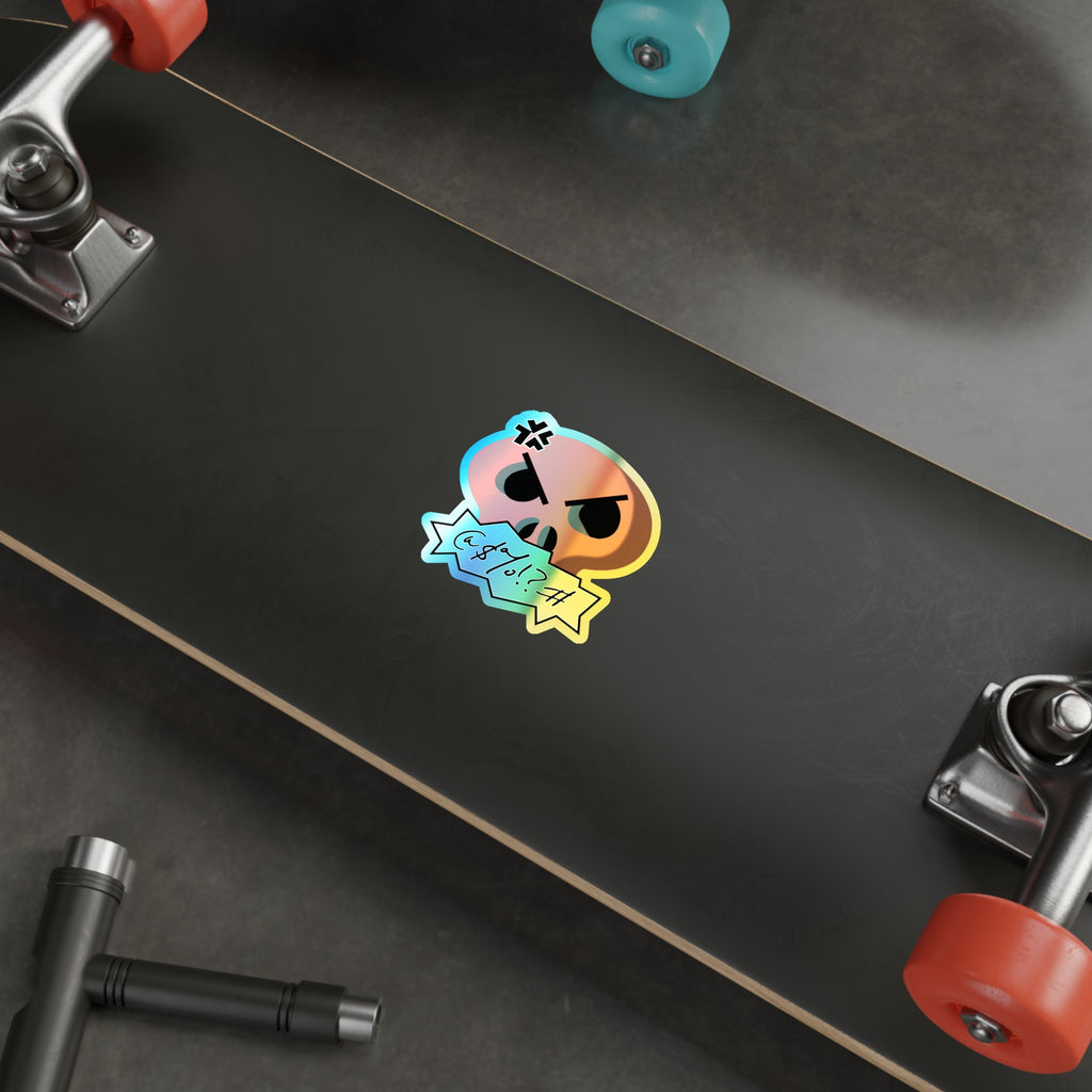 Cursing Skull Holographic Sticker