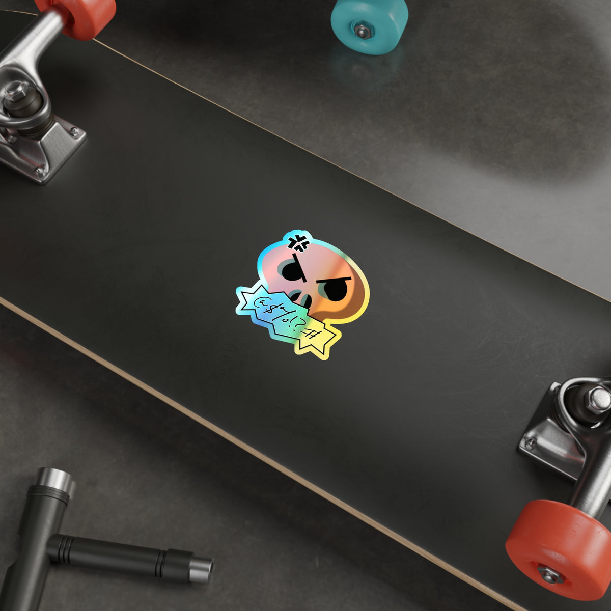 Cursing Skull Holographic Sticker