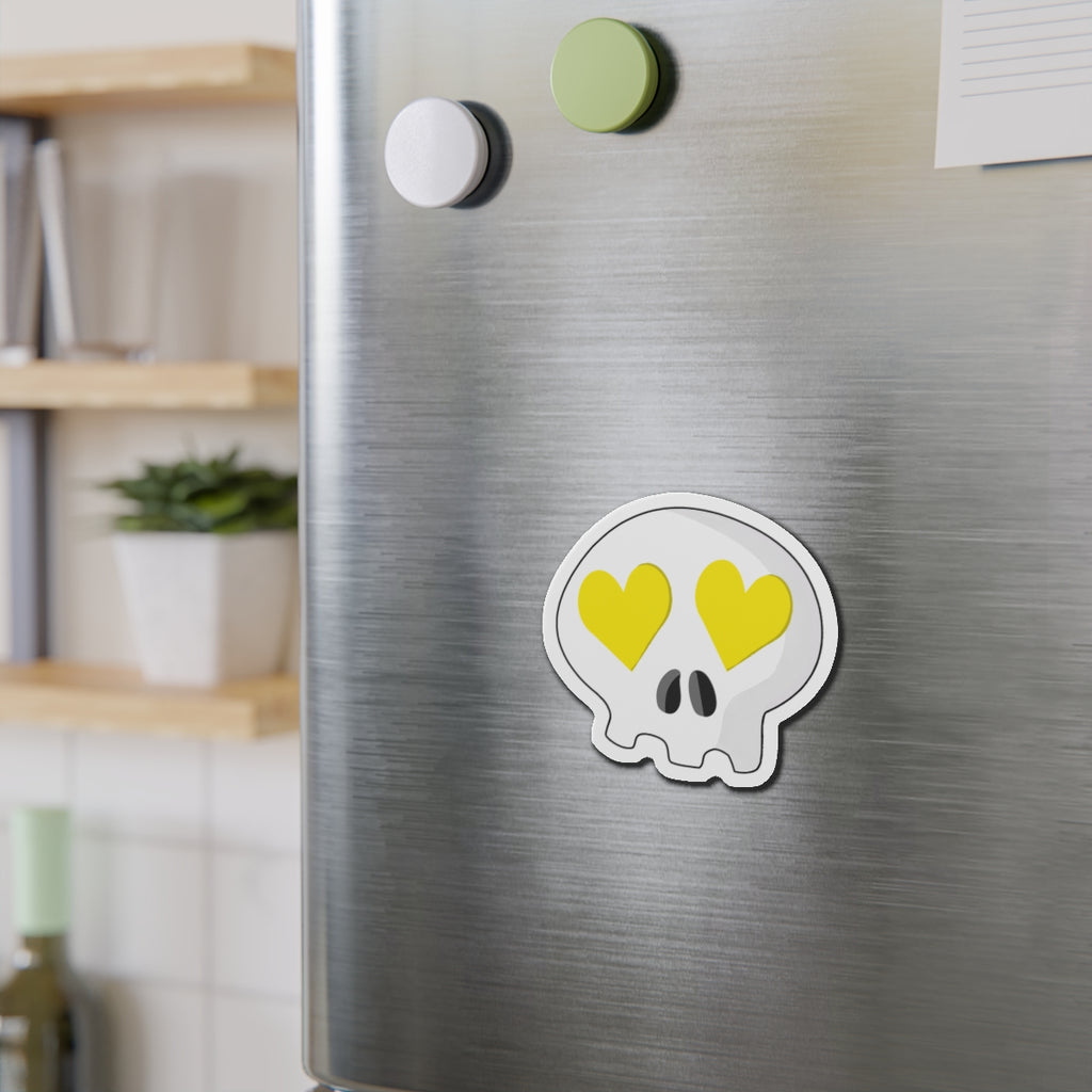 Heart-Eyes Skull Magnet (Yellow)