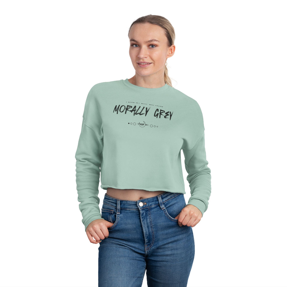 I Like My Ship Captains Morally Grey Cropped Sweatshirt