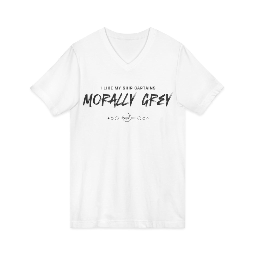 I Like My Ship Captains Morally Grey V-Neck Tee