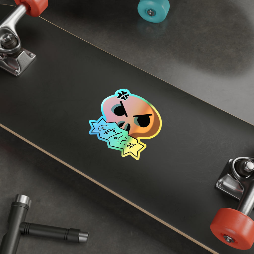Cursing Skull Holographic Sticker