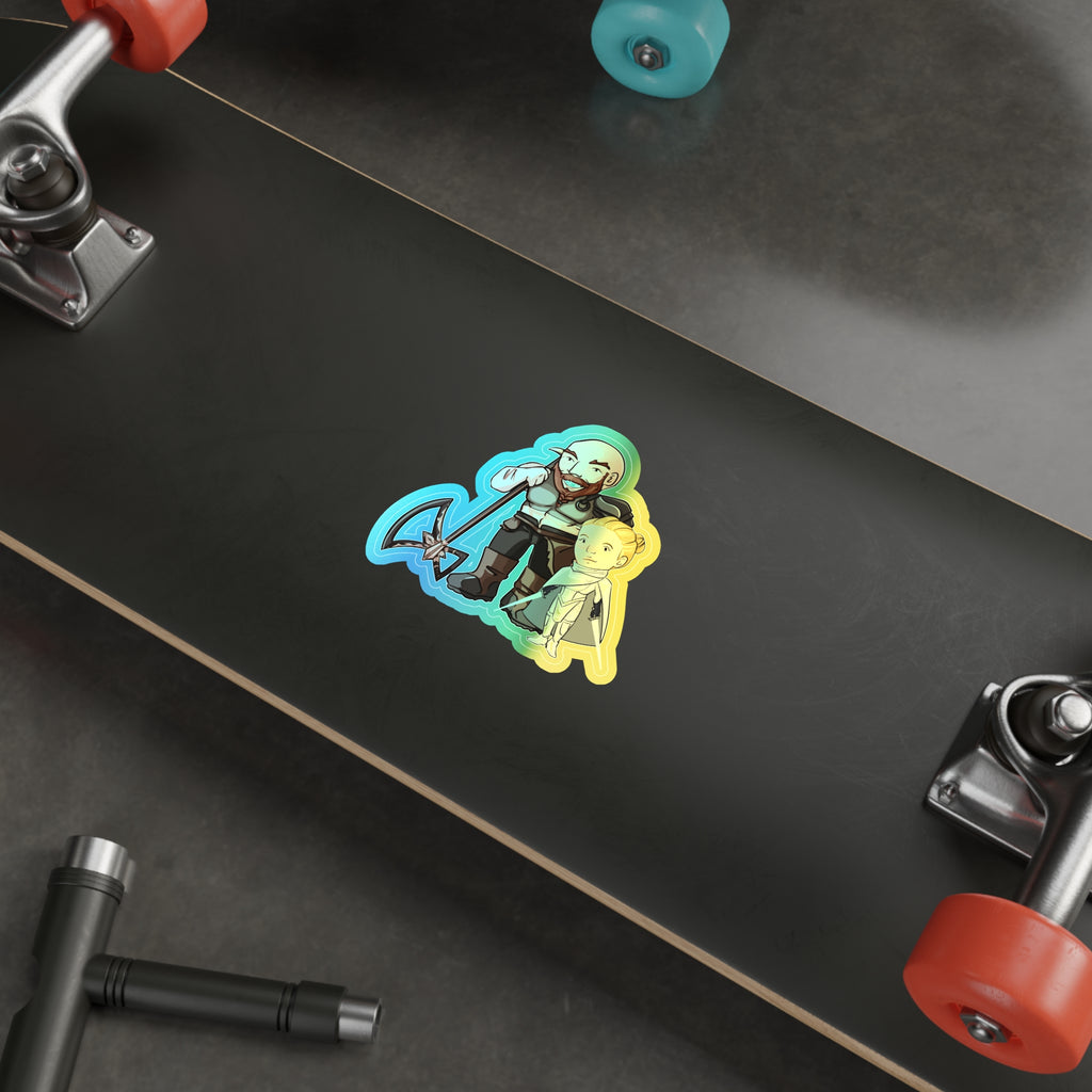Dot and Mars Holographic Sticker (Chibi-Style)
