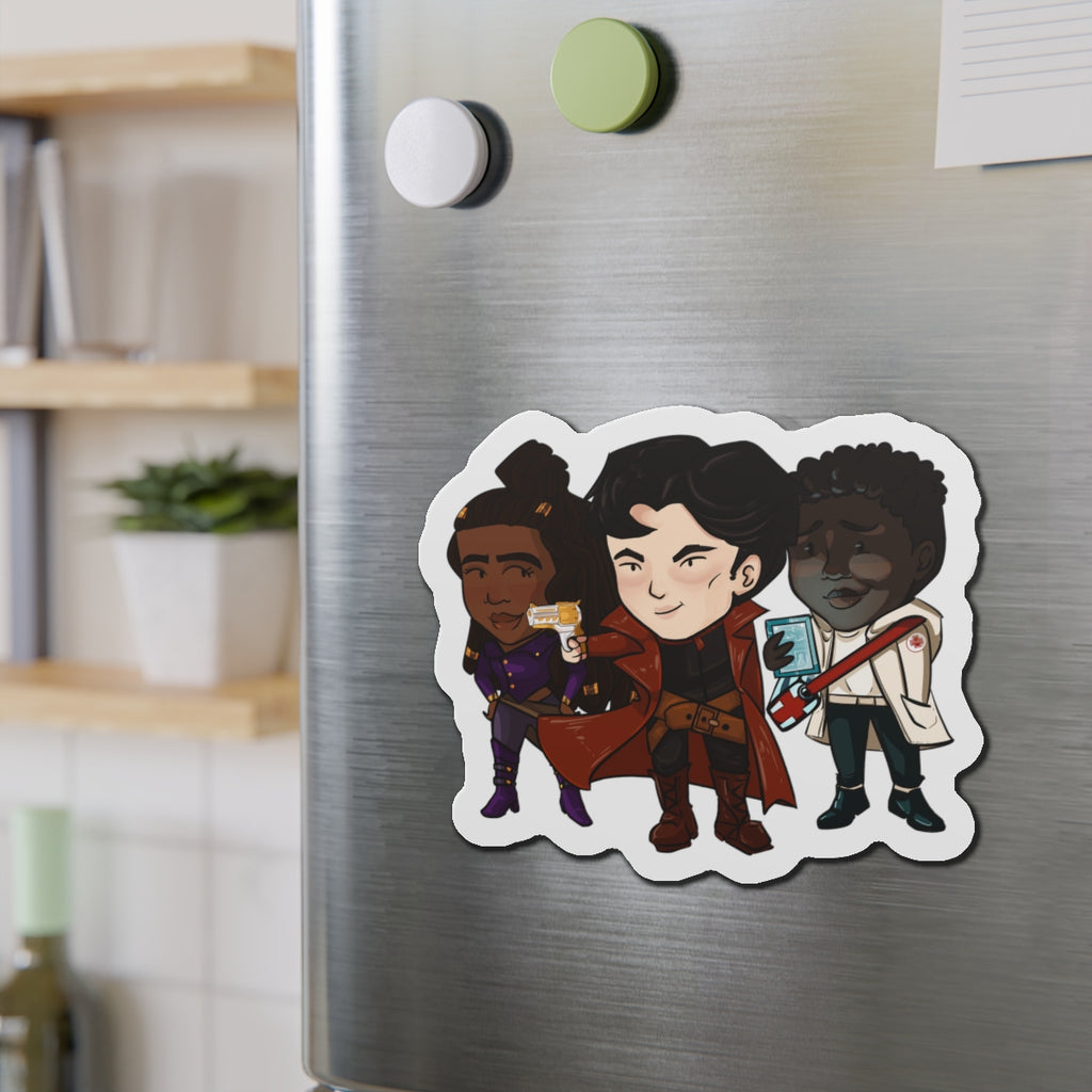 Grey, Minn, and Farlow Magnet (Chibi-Style)