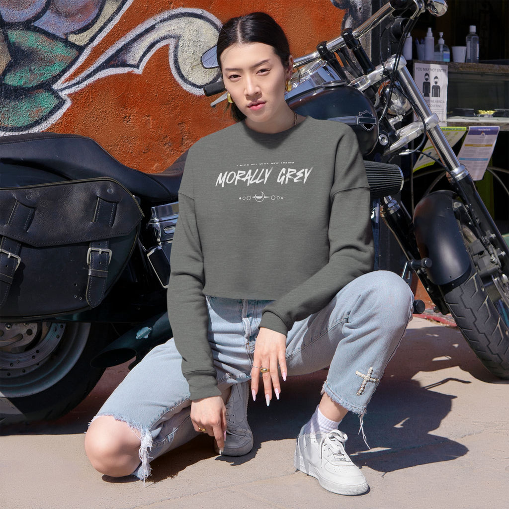 I Like My Ship Captains Morally Grey Cropped Sweatshirt