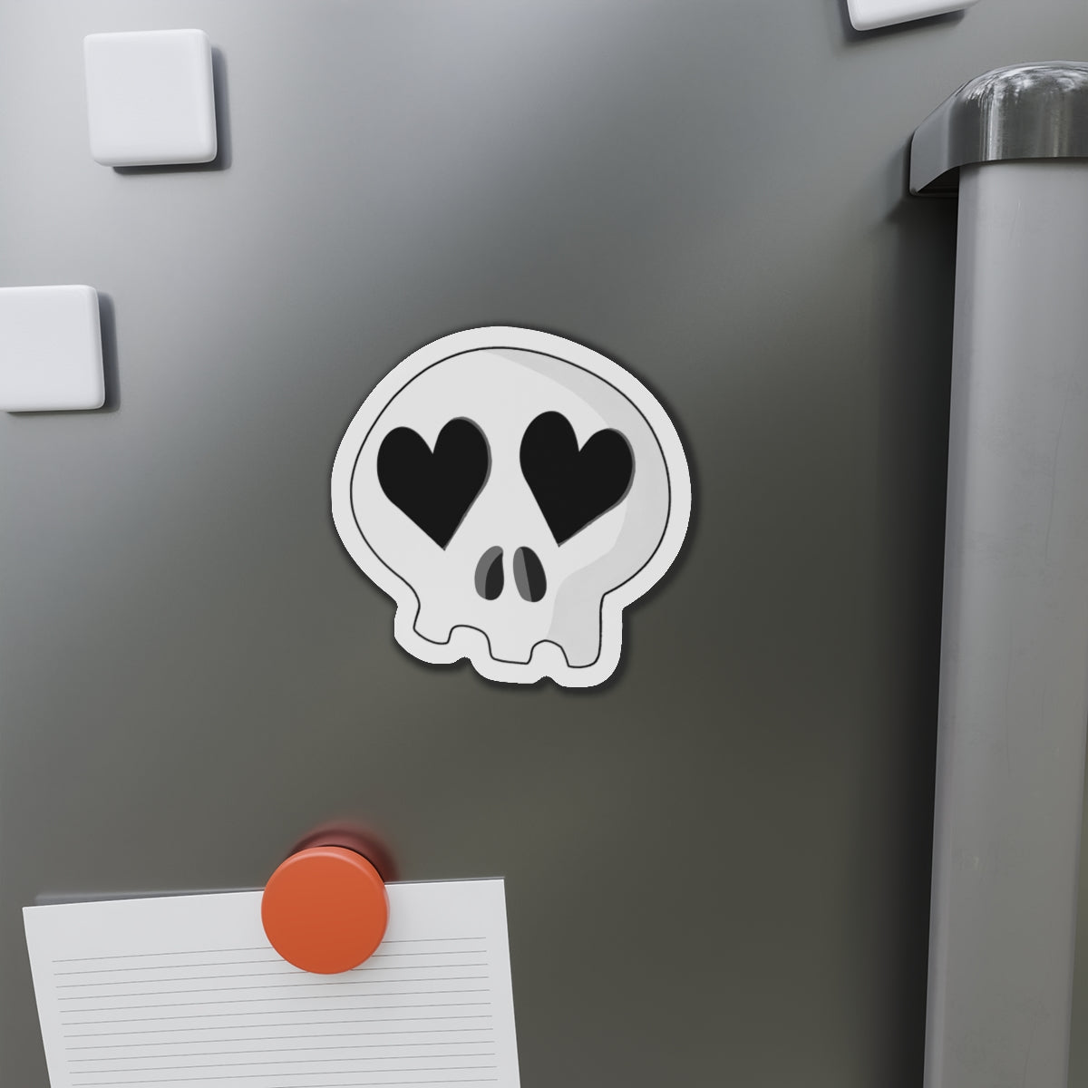 Heart-Eyes Skull Magnet (Black)