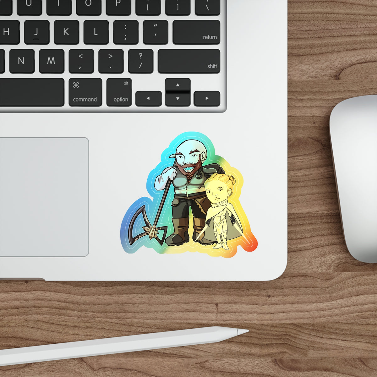 Dot and Mars Holographic Sticker (Chibi-Style)