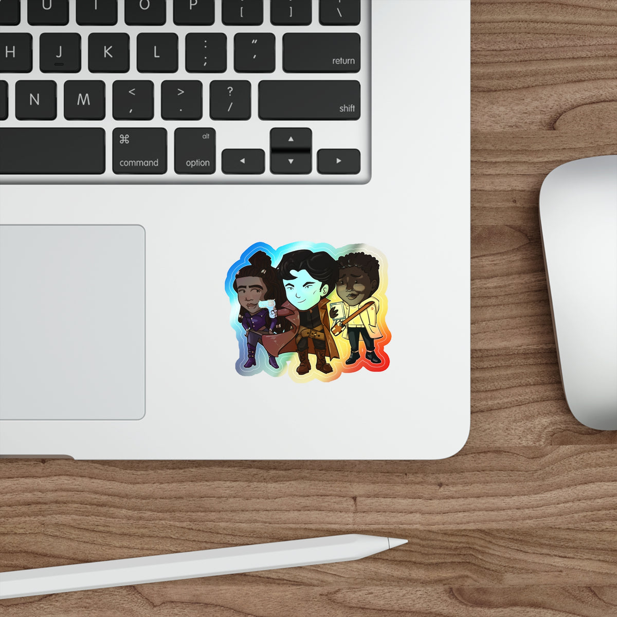 Grey, Minn, and Farlow Holographic Sticker (Chibi-Style)
