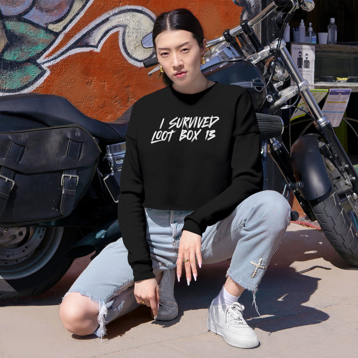I Survived Loot Box 13 Cropped Sweatshirt