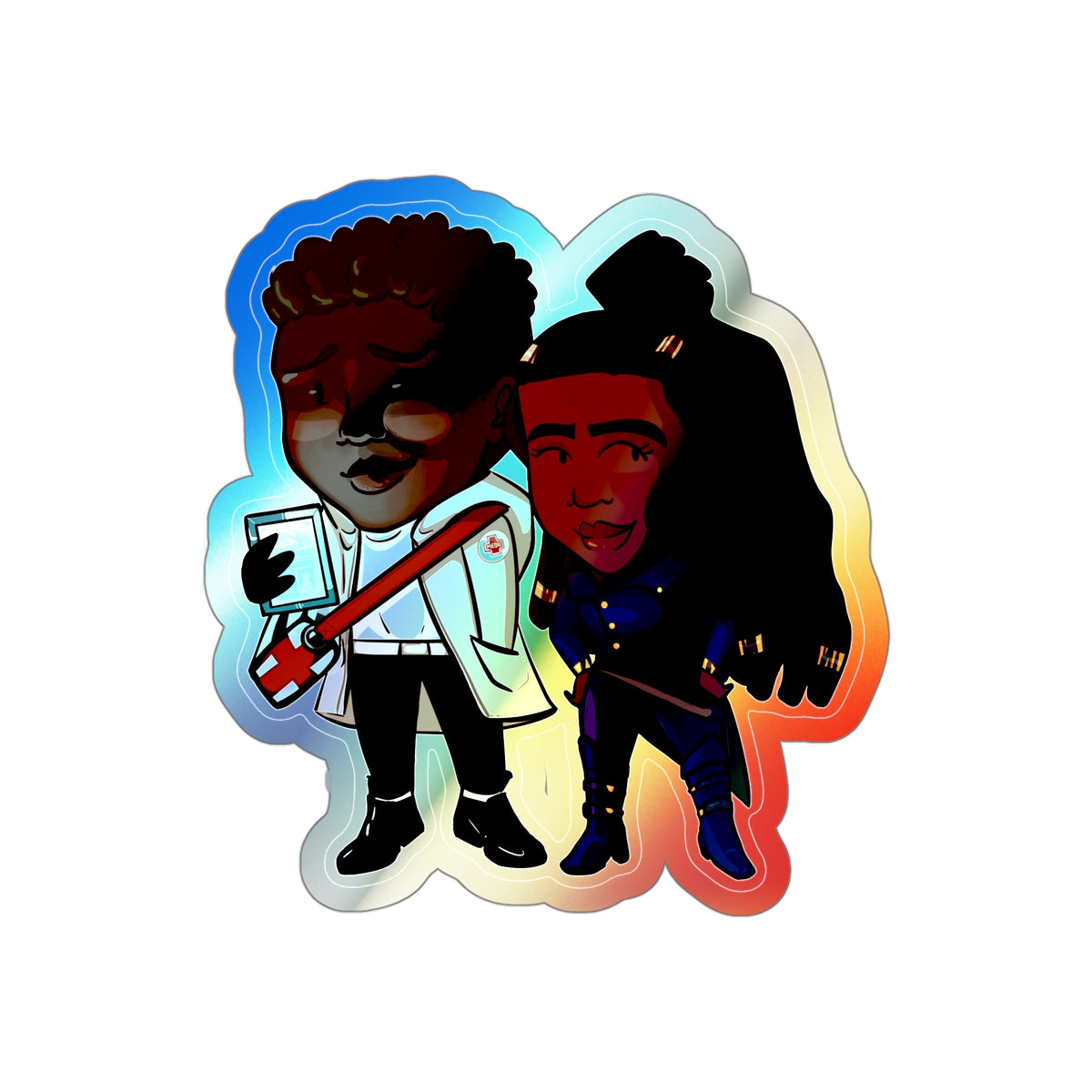 Minn and Farlow Holographic Sticker (Chibi-Style)