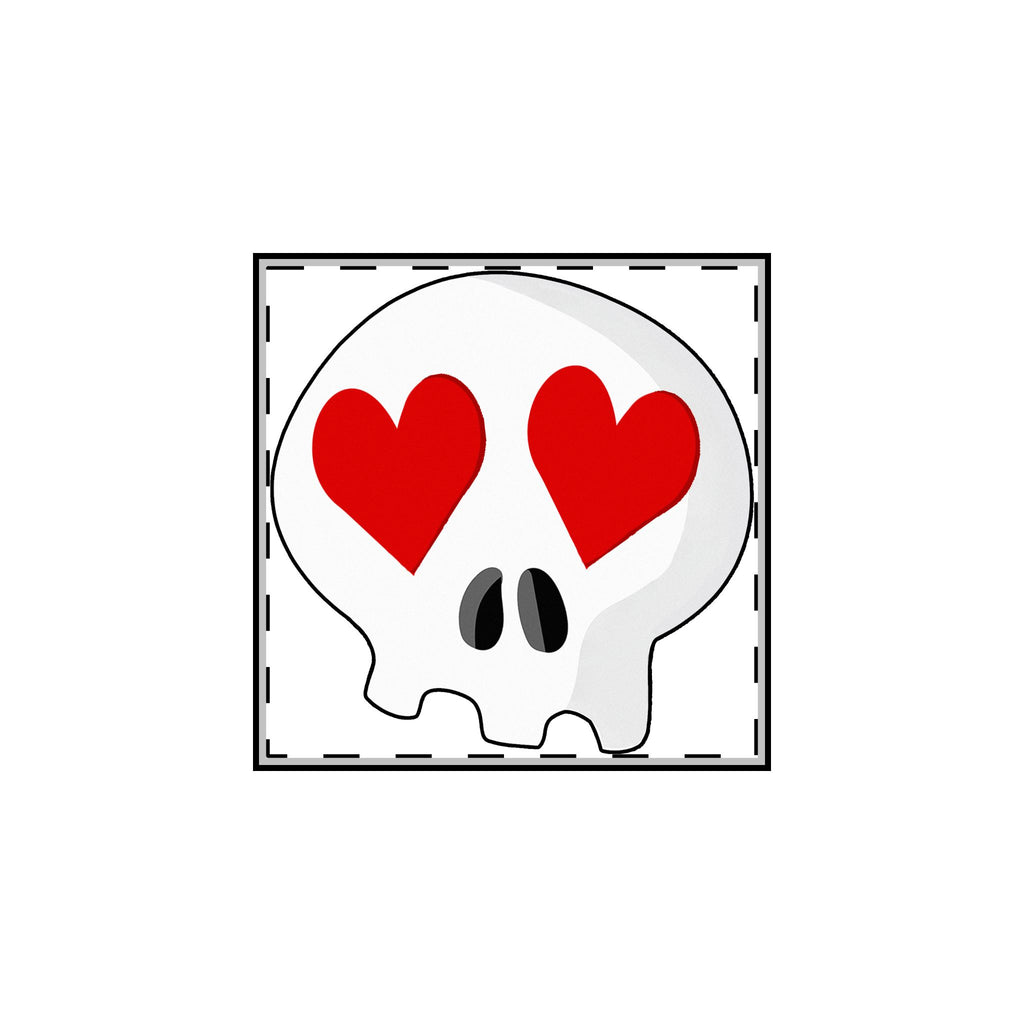 Heart-Eyes Skull Pin