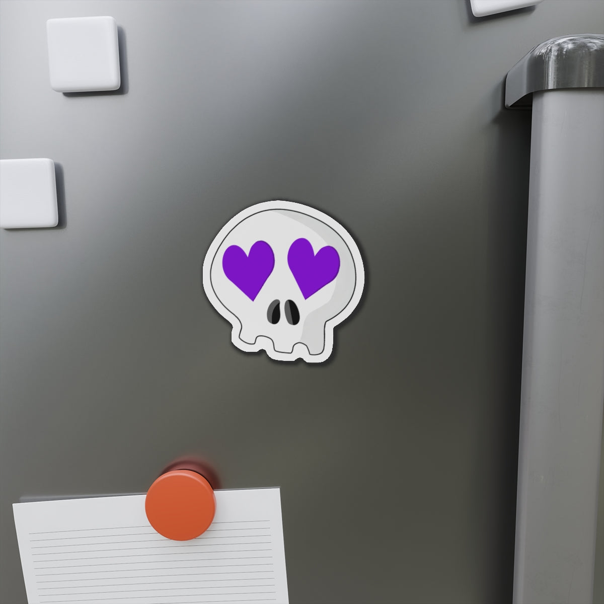 Heart-Eyes Skull Magnet (Purple)