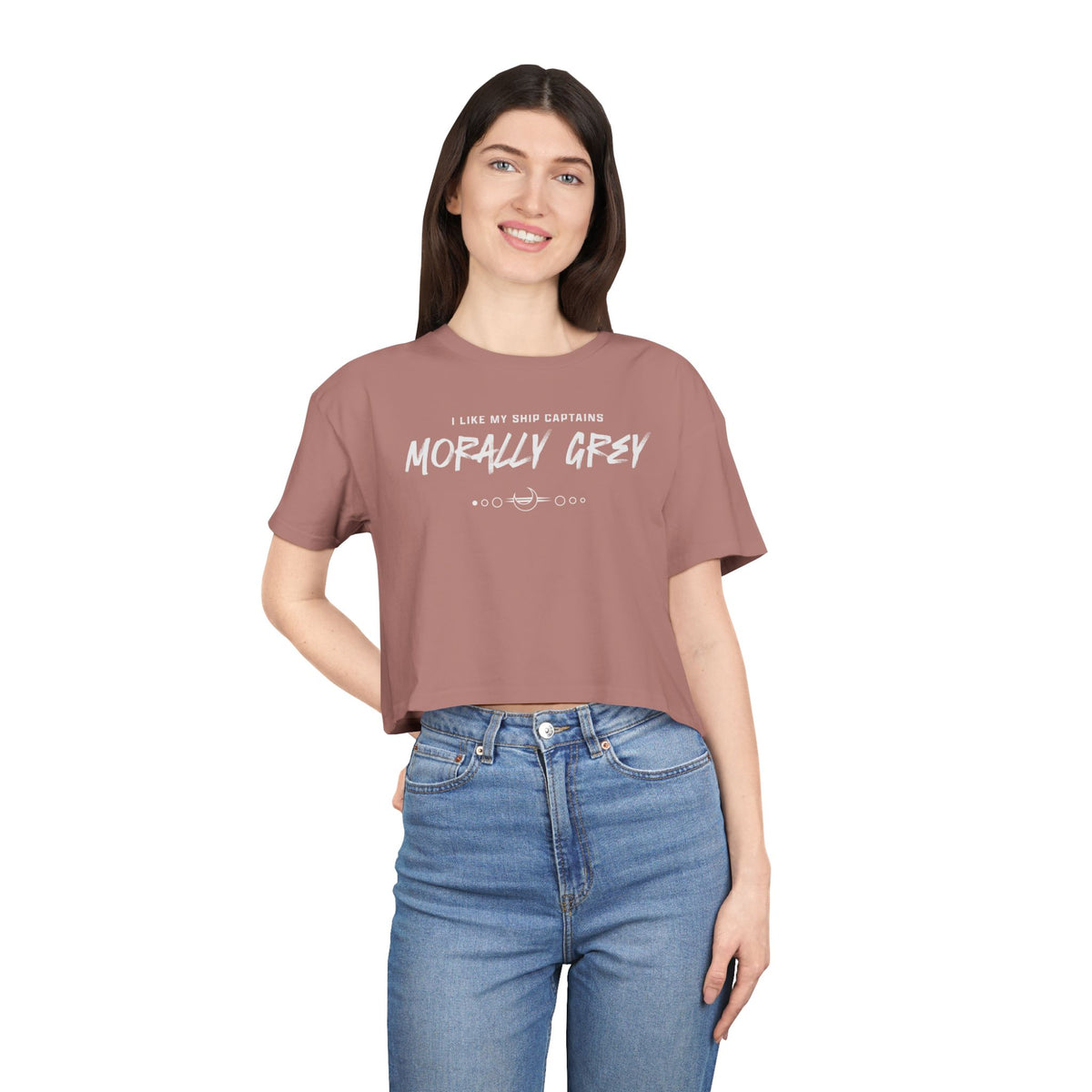 I Like My Ship Captains Morally Grey Crop Tee