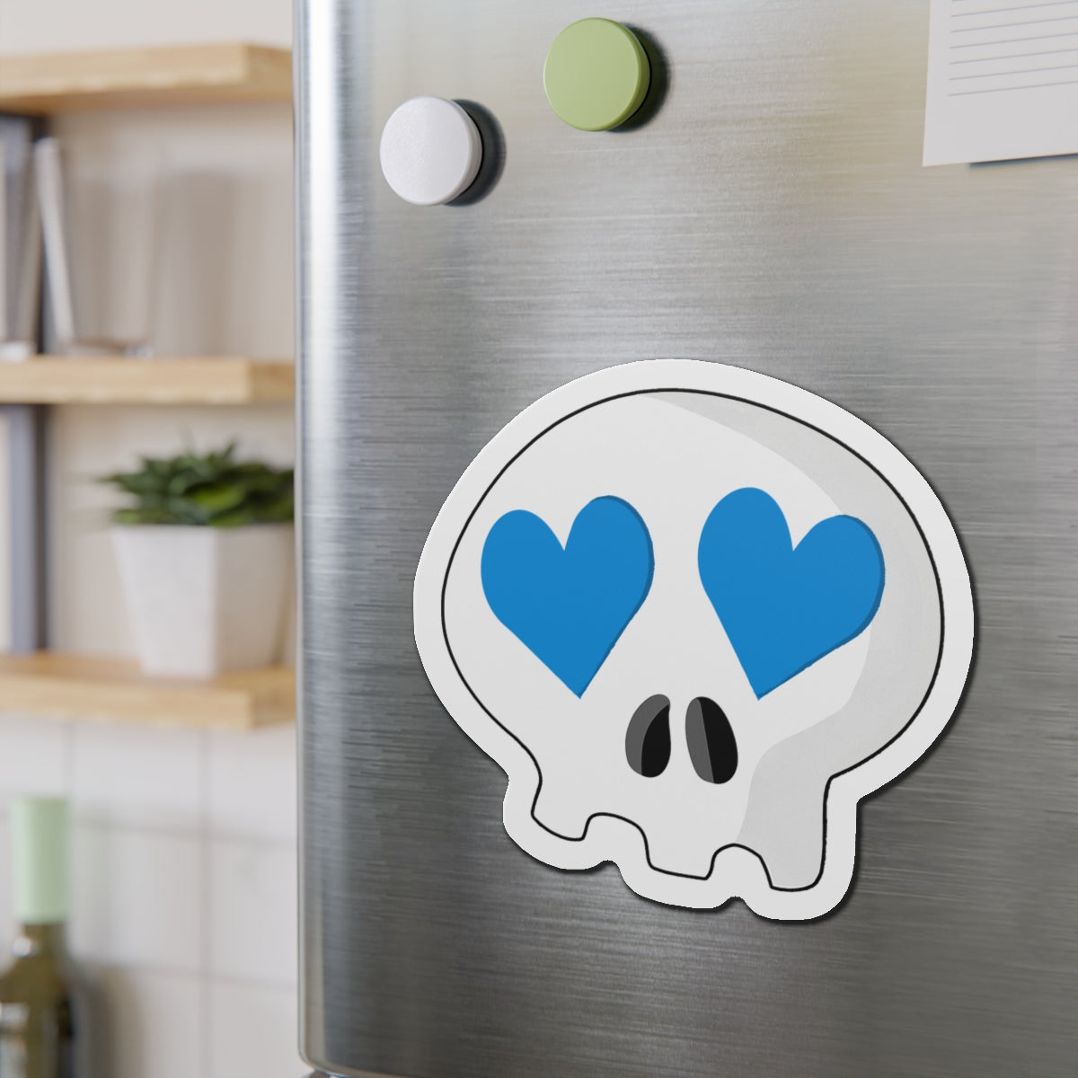 Heart-Eyes Skull Magnet (Blue)