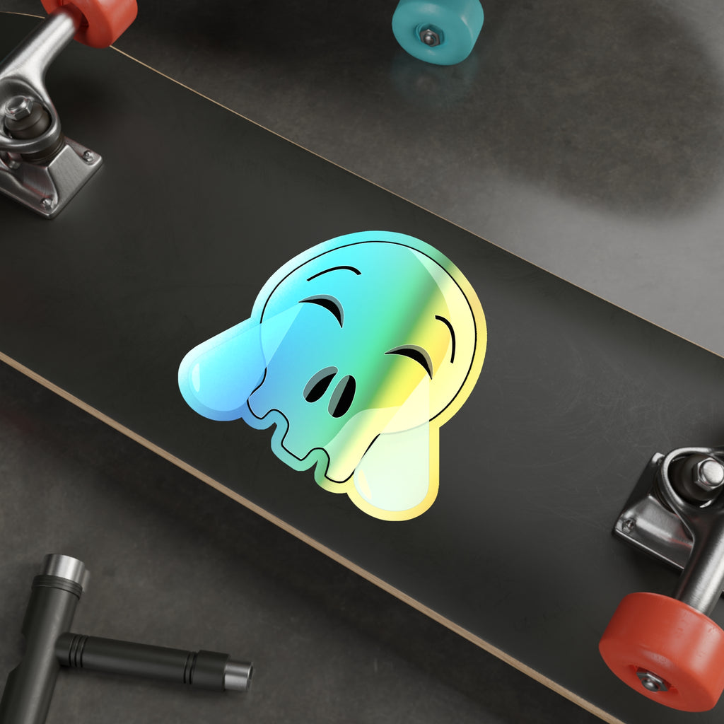 Laughing Crying Skull Holographic Sticker