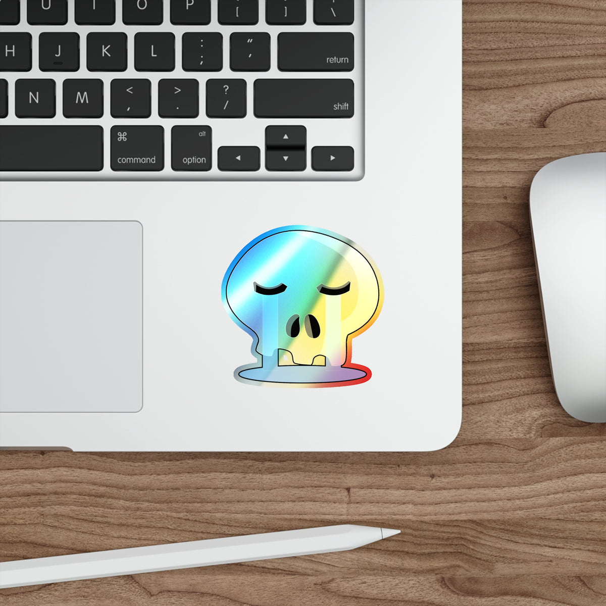 Crying Skull Holographic Sticker