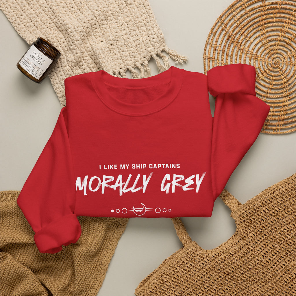 I Like My Ship Captains Morally Grey Crewneck Sweatshirt - Colors
