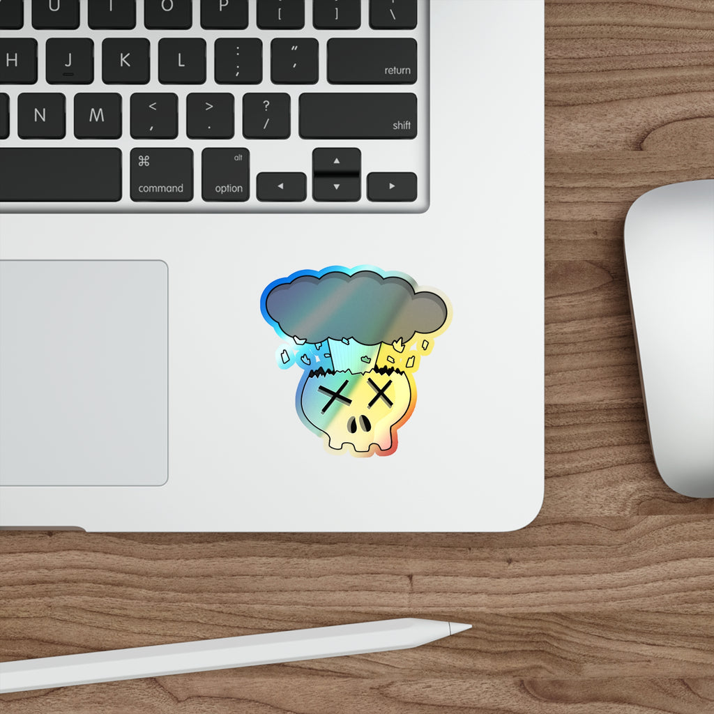 Mindblown Skull Holographic Sticker