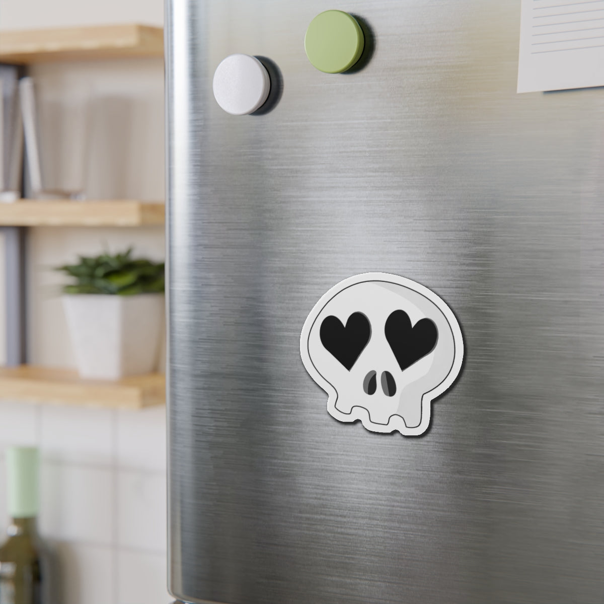 Heart-Eyes Skull Magnet (Black)