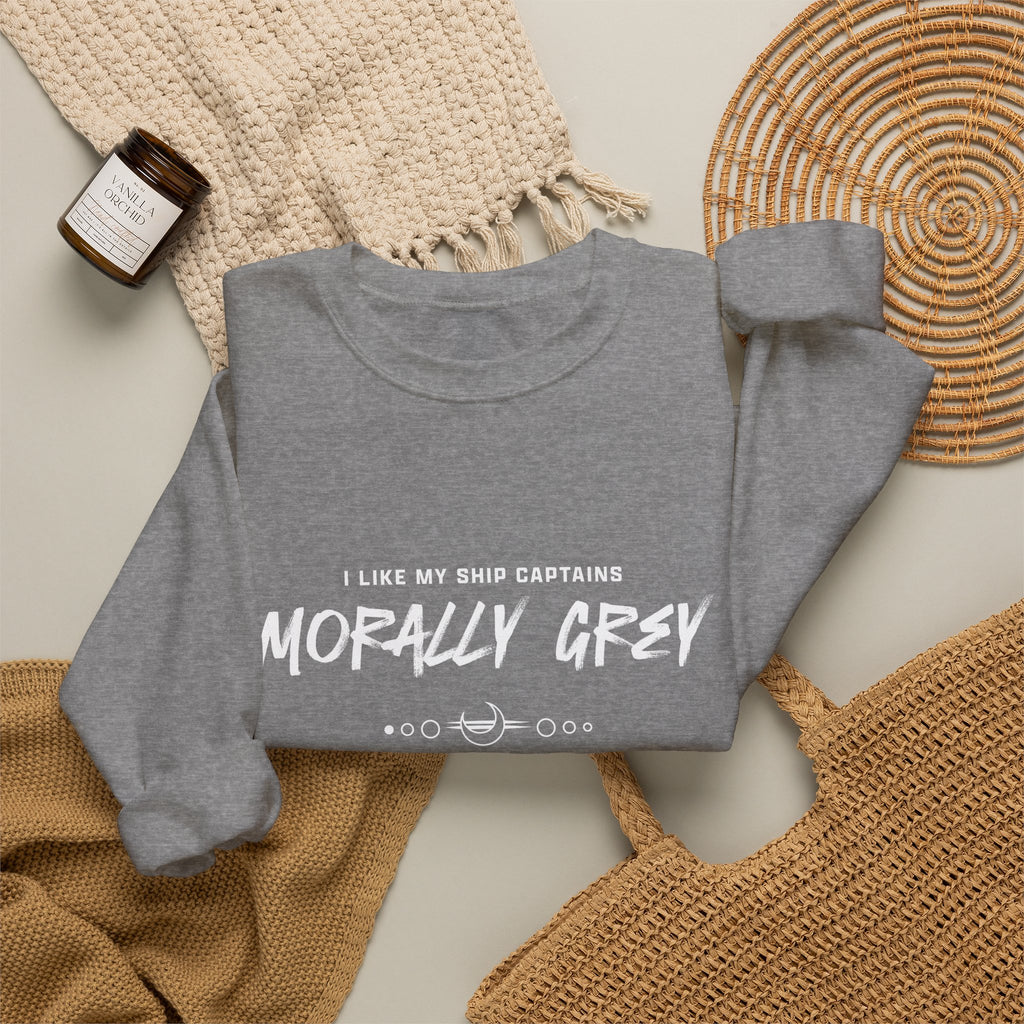 I Like My Ship Captains Morally Grey Crewneck Sweatshirt