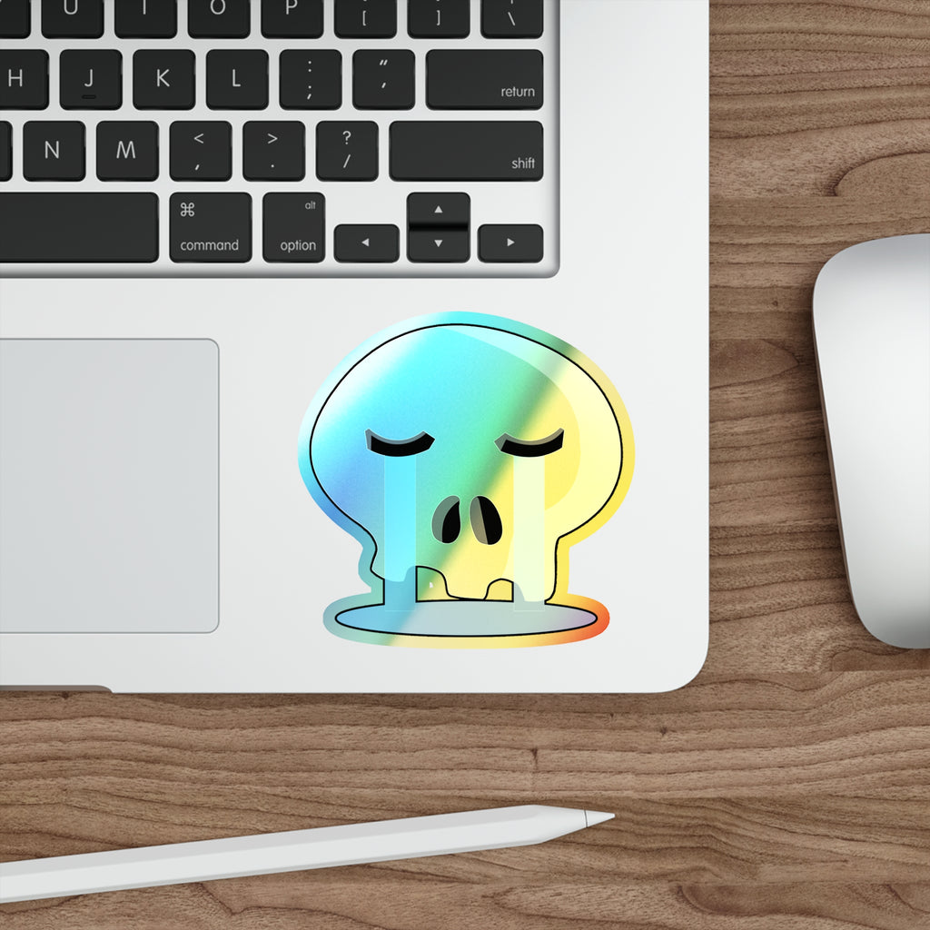 Crying Skull Holographic Sticker