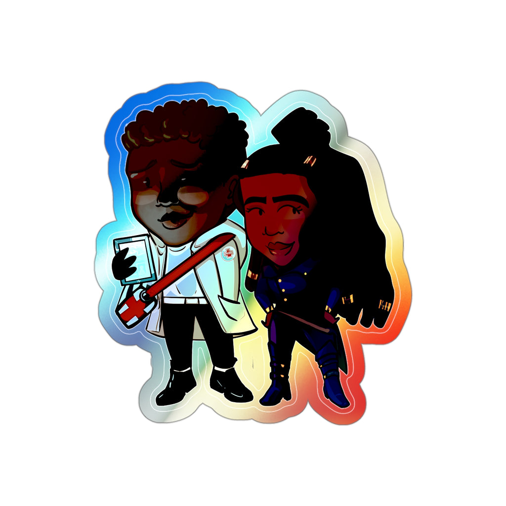 Minn and Farlow Holographic Sticker (Chibi-Style)