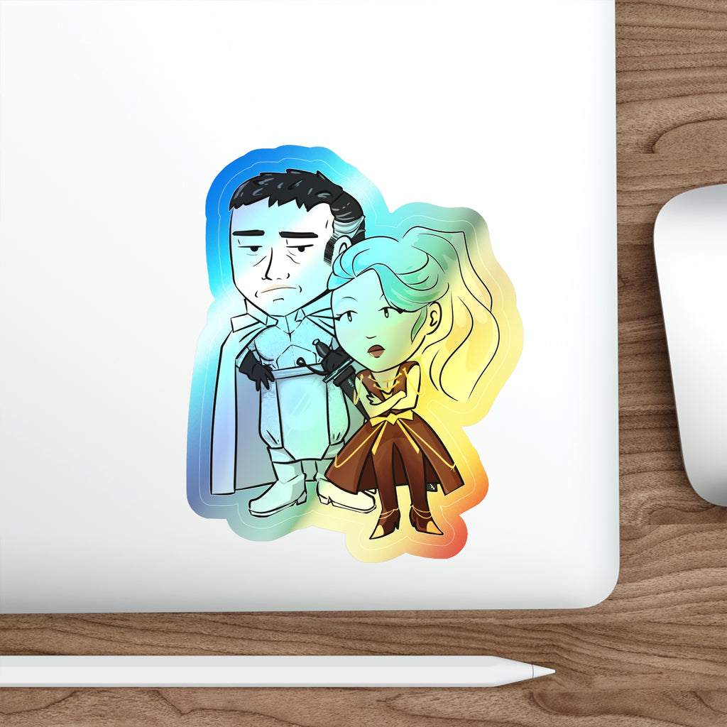 Dalia and Rook Holographic Sticker (Chibi-Style)