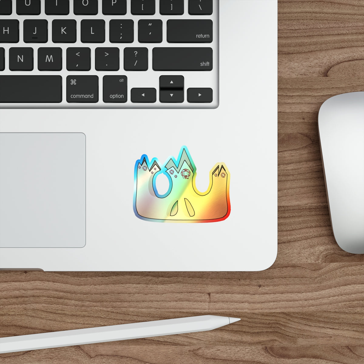 Crown Skull Holographic Sticker