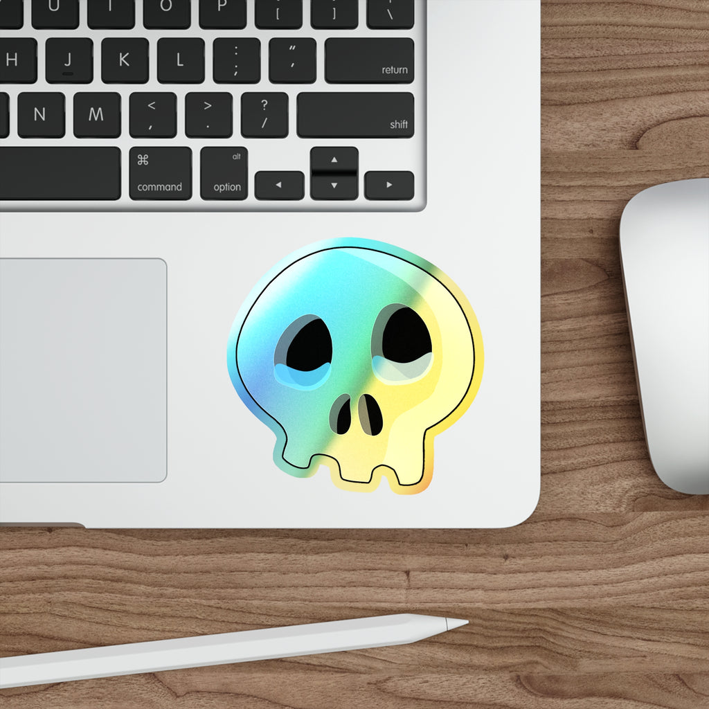 Sad Tears Skull Holographic Sticker