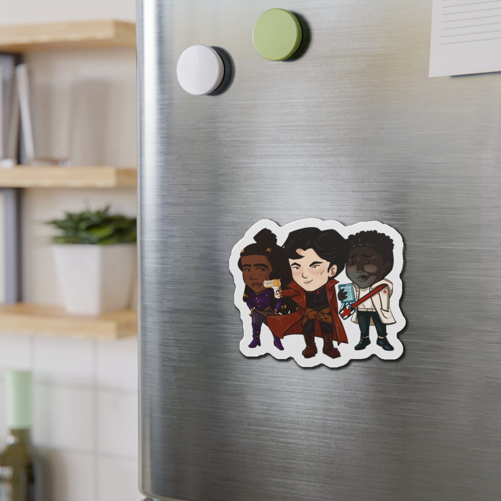Grey, Minn, and Farlow Magnet (Chibi-Style)