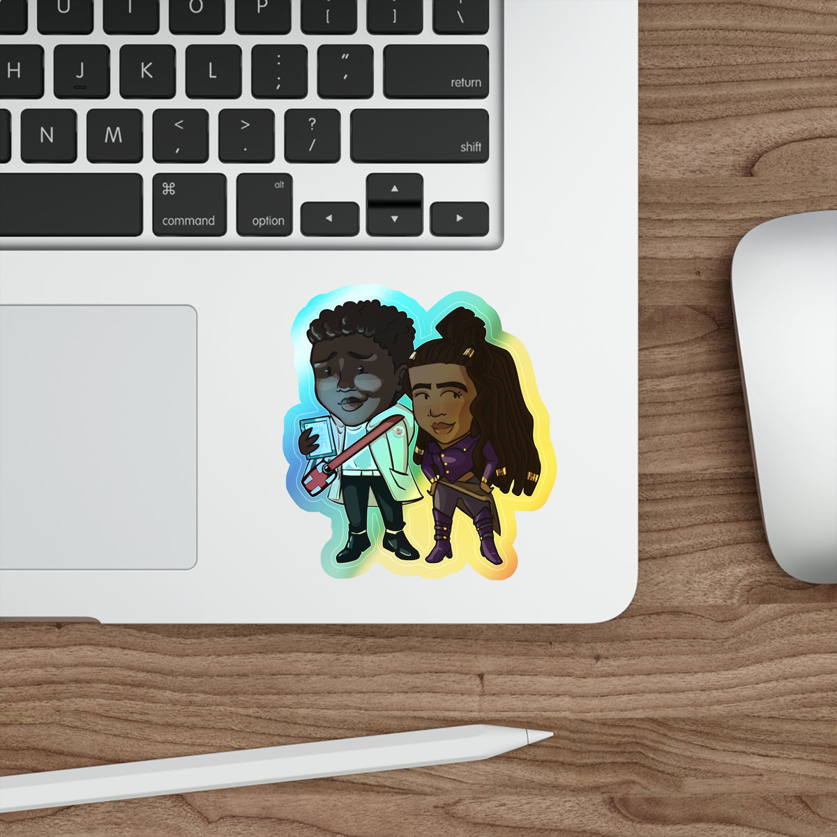Minn and Farlow Holographic Sticker (Chibi-Style)