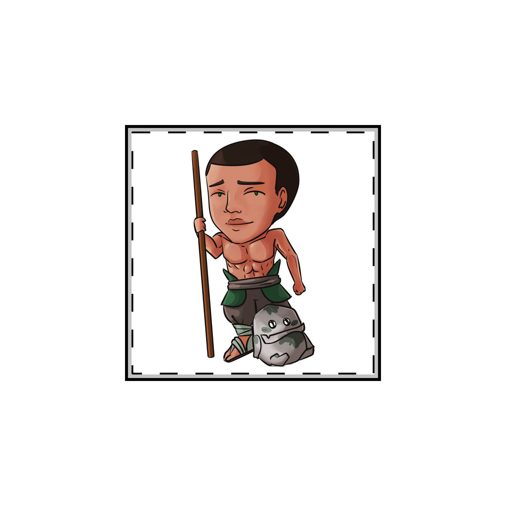 Eddie with Little Izzy Pin (Chibi-Style)