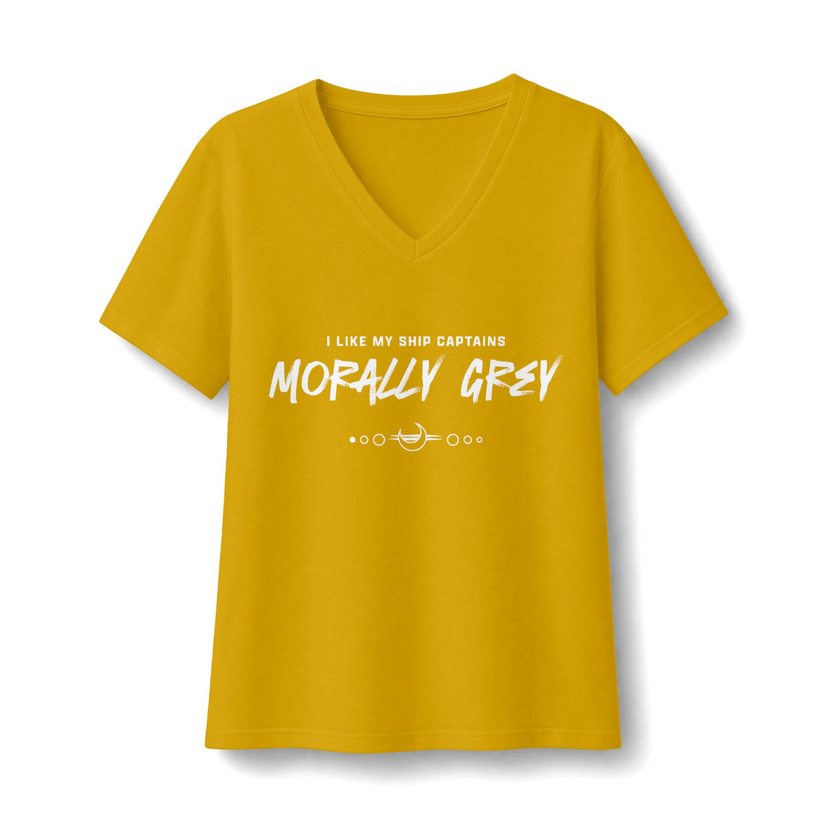 I Like My Ship Captains Morally Grey Women's Relaxed V-Neck Tee