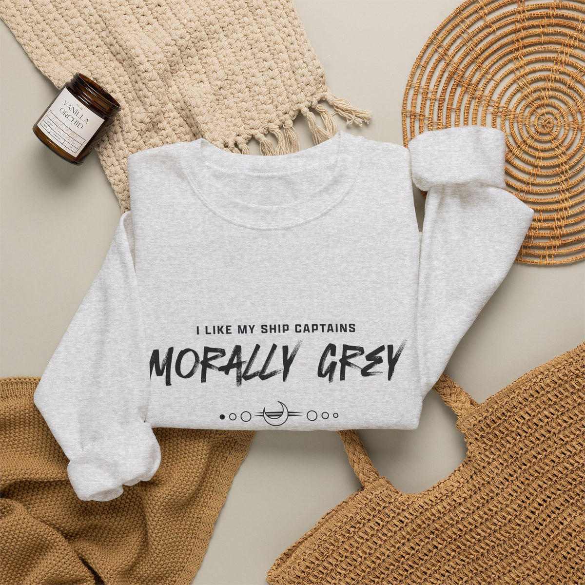 I Like My Ship Captains Morally Grey Crewneck Sweatshirt