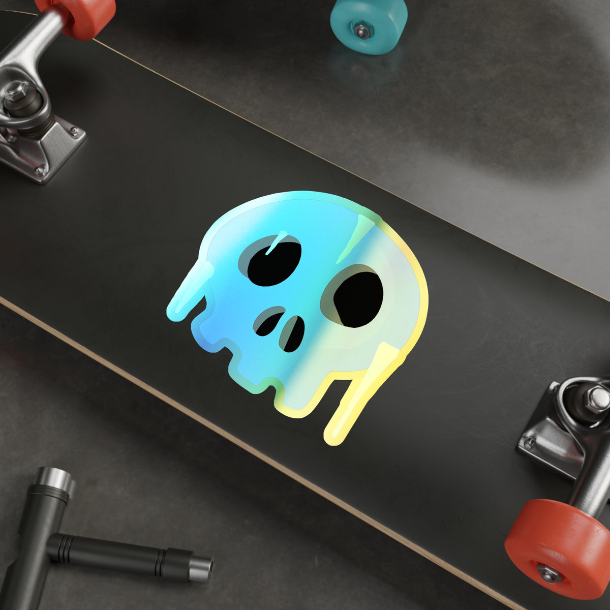 Frozen Skull Holographic Sticker
