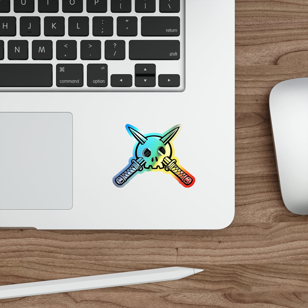 Trench Logo (White) Holographic Sticker