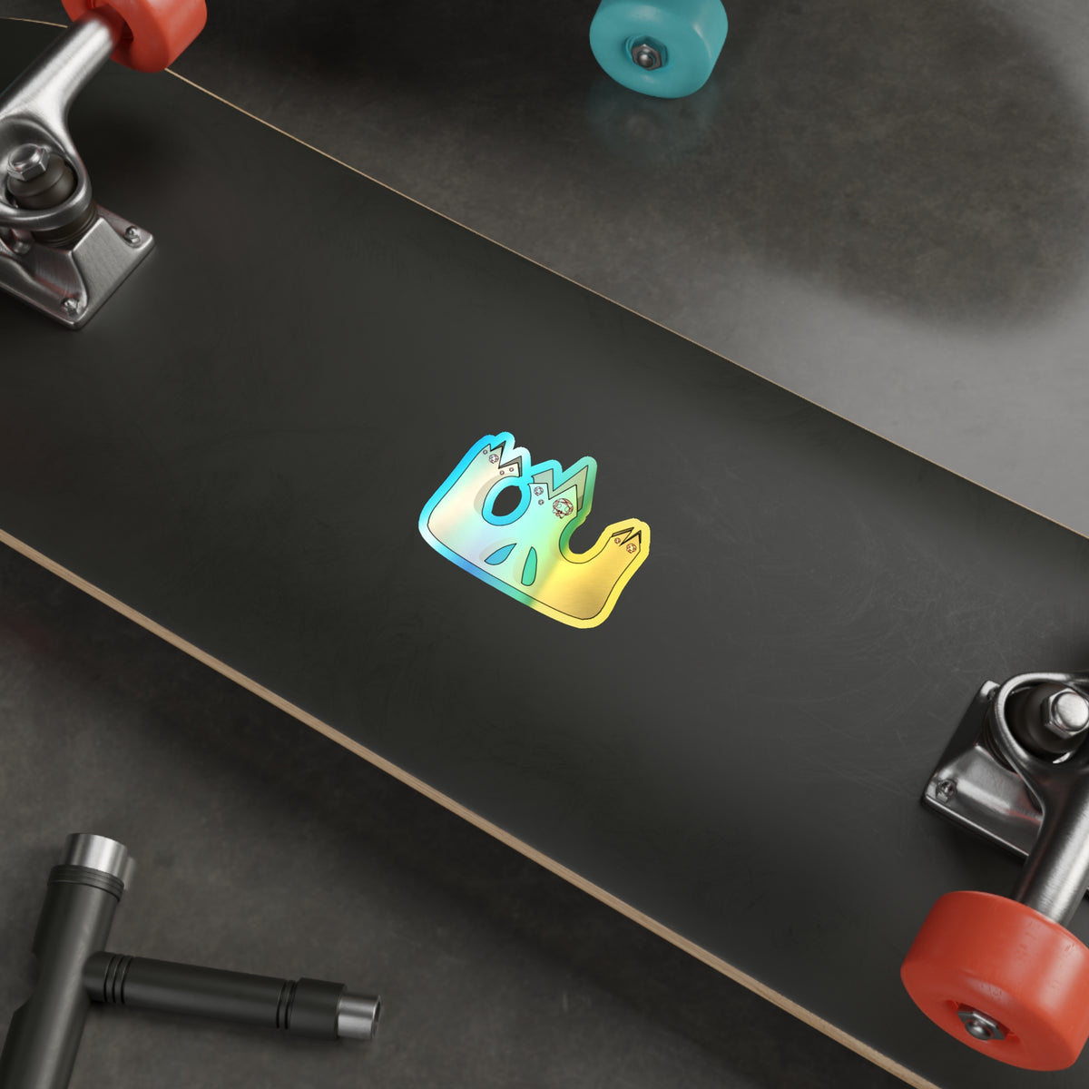 Crown Skull Holographic Sticker