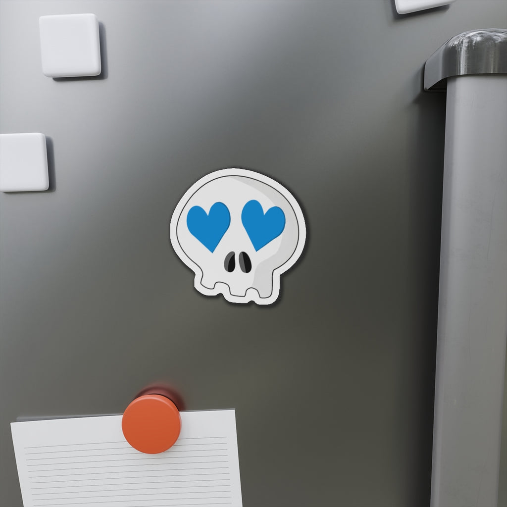 Heart-Eyes Skull Magnet (Blue)