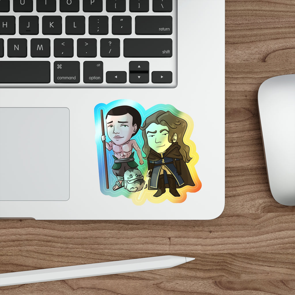 Cello, Eddie, and Little Izzy Holographic Sticker (Chibi-Style)