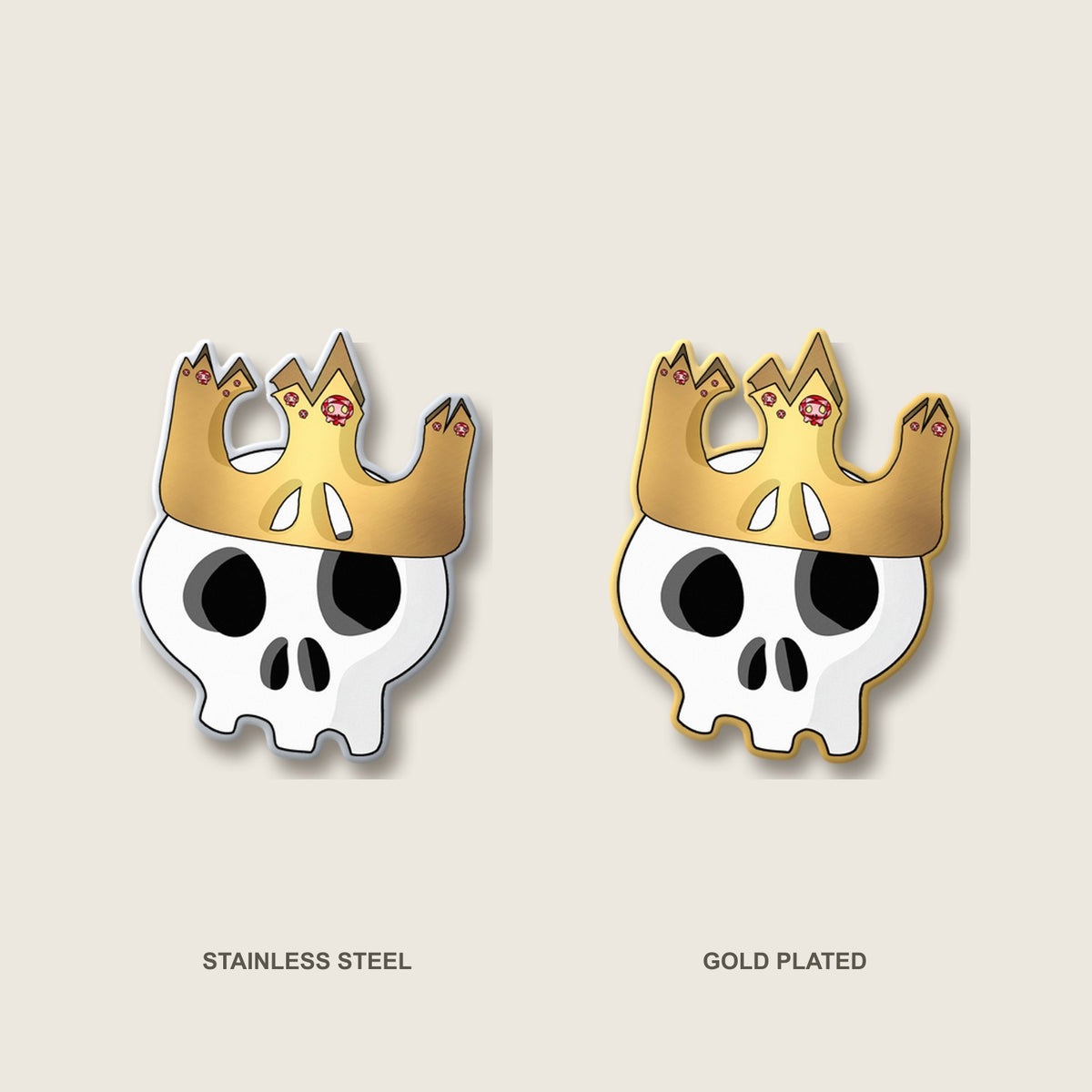 King & Queen Crown Skull Pin