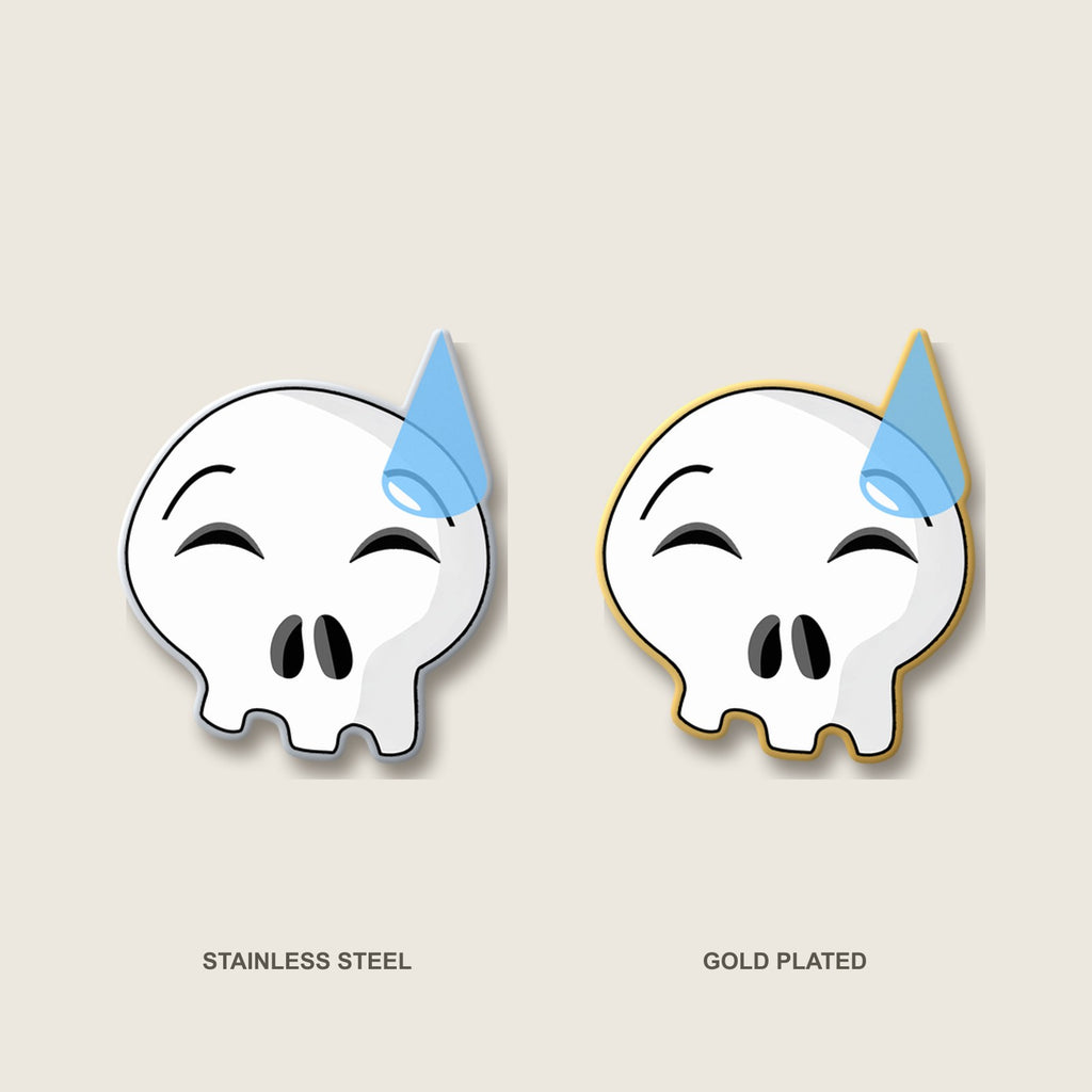 Nervous Sweating Skull Pin