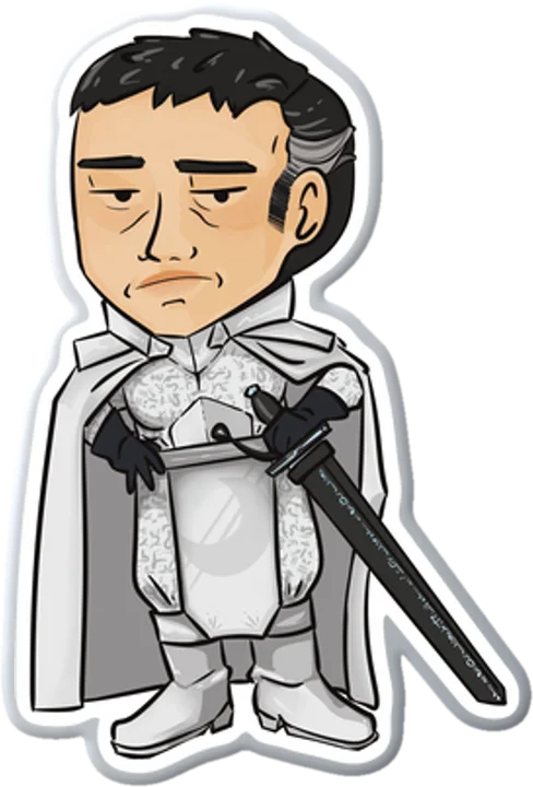 Rook with Black Sword Pin (Chibi-Style)